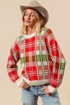 Christmas Color Checkered Plaid Sweater