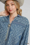 Paisley Print Denim Jacket