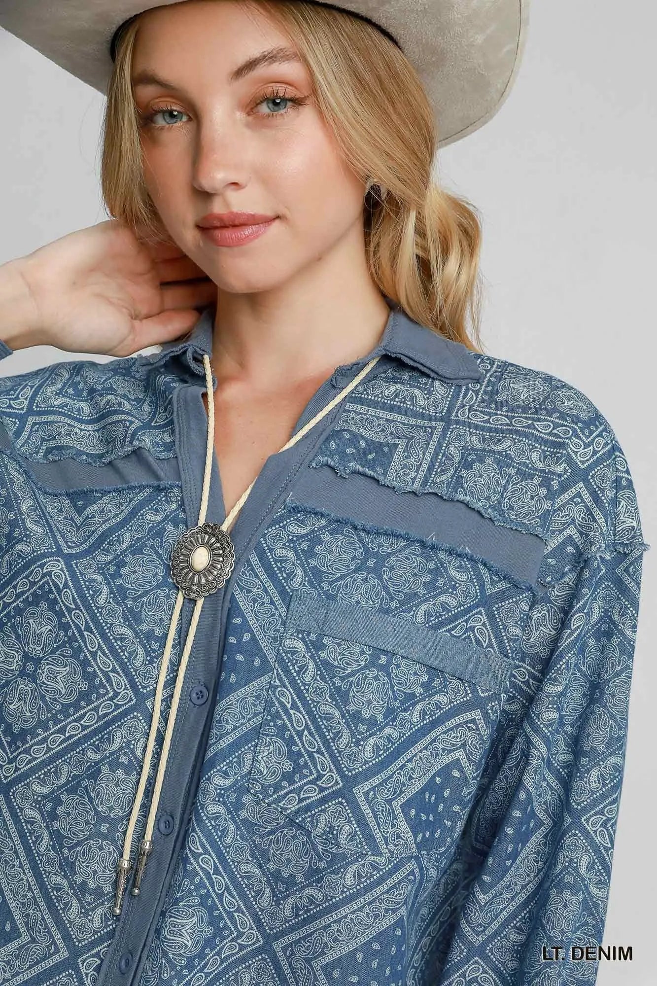 Paisley Print Denim Jacket