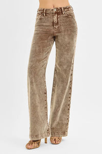 RISEN Mocha High Rise Wide Leg Corduroy Jeans