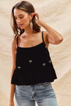Holiday Velvet Ribbon Rhinestone Christmas Top