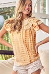 Tiered Ruffle Neck Tie Dye Top-Reef Love