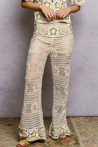 Starry Coast Openwork Crochet Flare Pants-Reef Love