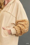 Oversized Sequined French Terry Jacket