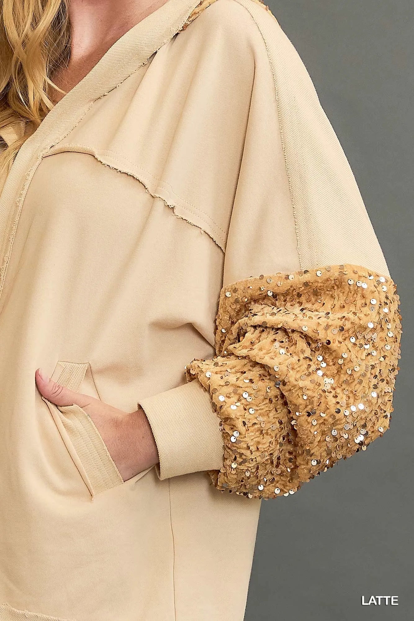 Oversized Sequined French Terry Jacket