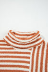 Stripe Cowl Neck Drop Shoulder Sweater-Reef Love