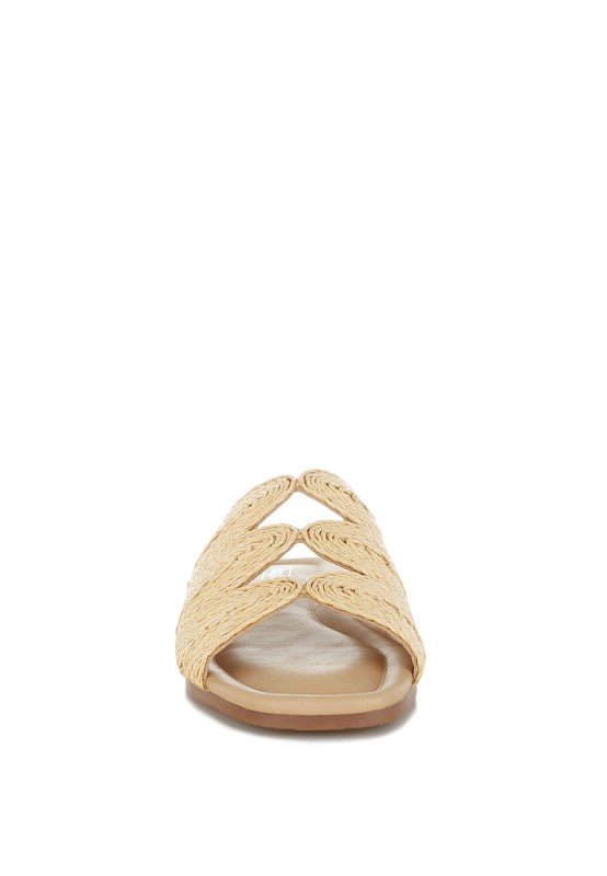 Daisy Doe Raffia Square Toe Flat Sandals - Reef Love