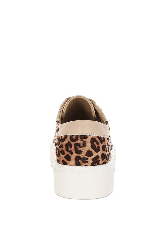 Flippin Studded Leopard Print Chunky Sneakers