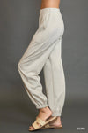 Drawstring Jogger Pants with Front Seam Detail-Women's Drawstring Jogger Pants with Front Seam Detail – Perfect mix of Comfort with a Modern Style. Made from a soft, stretchy fabric blend.-Reef Love Boutique
