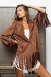 Fringe Suede Single Blazer