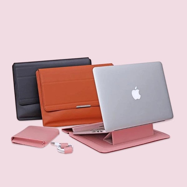 Transformable Vegan Leather Laptop Bag + Stand Combo