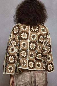 POL Open Front Cardigan with Varied Crochet Patterns-Crochet Cardigan-Reef Love