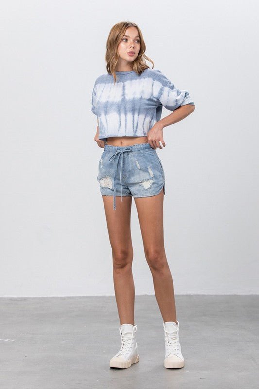 Drawstring Jogger Denim Shorts - Reef Love