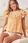 Tiered Ruffle Neck Tie Dye Top-Reef Love