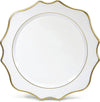 Acrylic Plastic Wedding Plate Chargers, Dinner Party Decoration Charger Plates with Scalloped Gold Edge