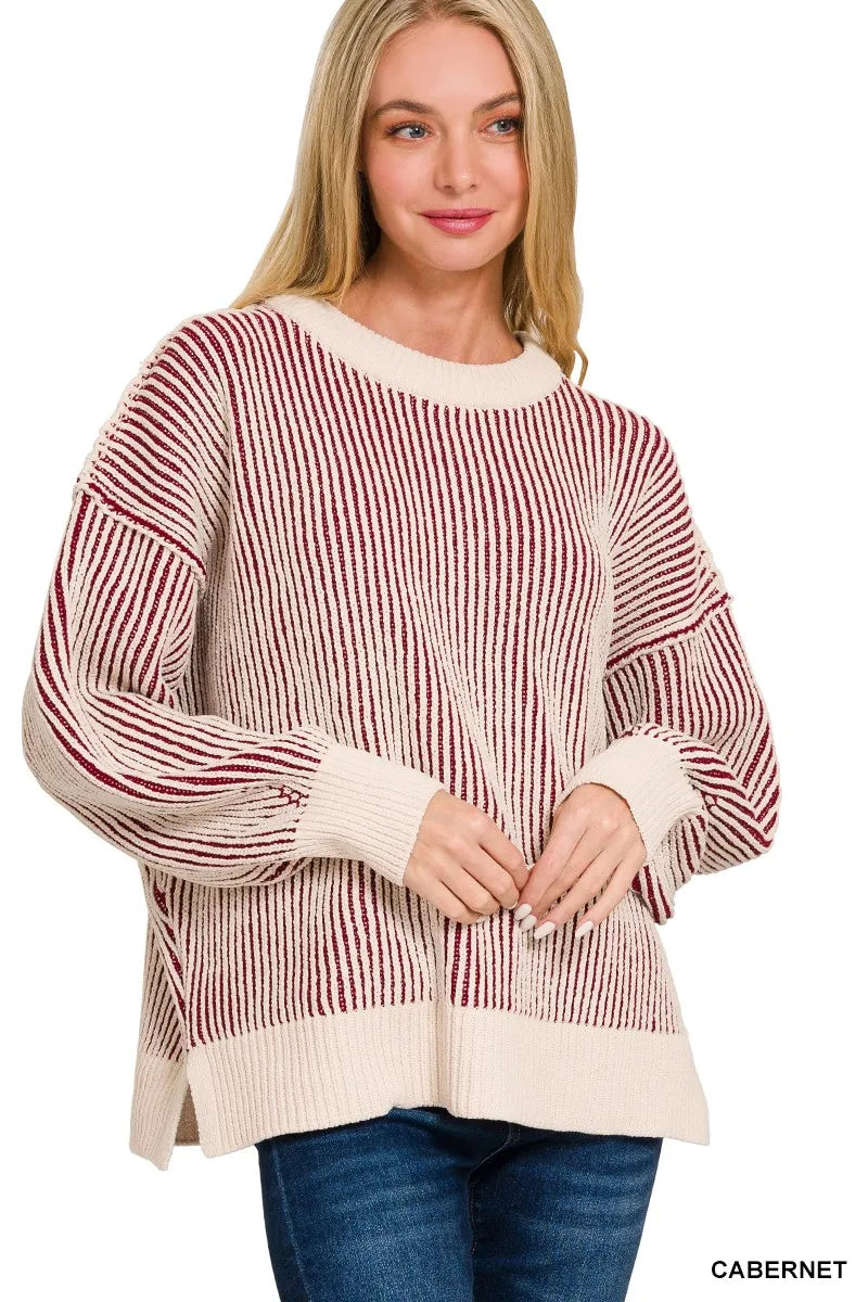 Two Tone Crewneck Sweater