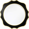 Acrylic Plastic Wedding Plate Chargers, Dinner Party Decoration Charger Plates with Scalloped Gold Edge