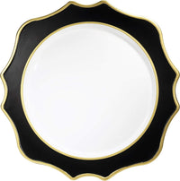 Acrylic Plastic Wedding Plate Chargers, Dinner Party Decoration Charger Plates with Scalloped Gold Edge