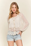 ADORA Button Down Embroidered Blouse-blouse-Reef Love