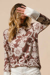 Shop Flower Printed Waffle Thumb Opening Top-Cozy and casual, flower printed waffle knit top features thumb openings, a classic crew neck, and a relaxed fit. Ideal for layering during transitional seasons.-Reef Love Boho-Chic Boutique