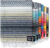Authentic Handwoven Mexican Blanket | Yoga Blankets, Outdoor, Picnic, Beach, Camping | Equestrian Saddle | Serape 50X70 Inches - Azure, Pack of 1