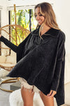 Quilted Vintage Washed Half Zip Sweatshirt
