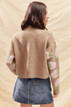 Strawberry Fruit All Over Button Sweater Cardigan, Oatmeal