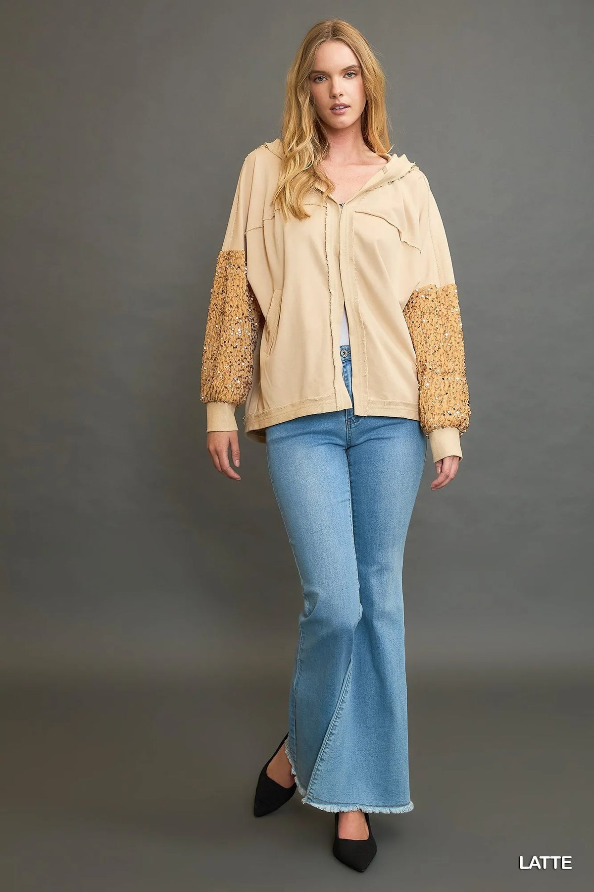Oversized Sequined French Terry Jacket – Reef Love