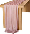 Lookein 10 Feet Champagne Chiffon Table Runner Sheer Wedding Table Cloth 29X120 Inches Rustic Wedding Decorations French Chiffon Table Runner