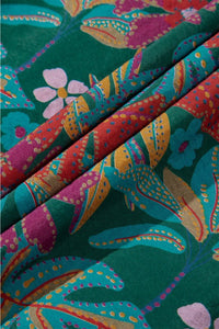 Floral Frilled V-Neck Puff Sleeve Ruffle Shirt Dress-JUNIPER BLVD-Reef Love