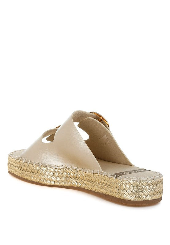 Shop Miova Metallic Buckle Detail Espadrille Flatforms-available at Reef Love online boho-chic boutique
