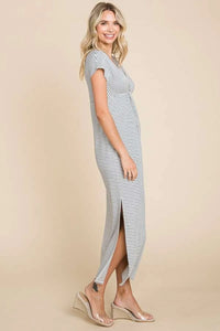 Striped Twisted Detail Maxi Dress