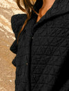 Quilting Knit Ruffle Sleeve Vest, Black