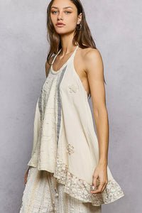 POL Lace Ruffle Halter Neck Cami-Cami Tank Top-Reef Love