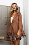 Fringe Suede Single Blazer