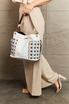 Women’s Three piece handbag set includes a Large Shoulder Bag, a Solid Bag, and a charming Heart Coin Pouch.