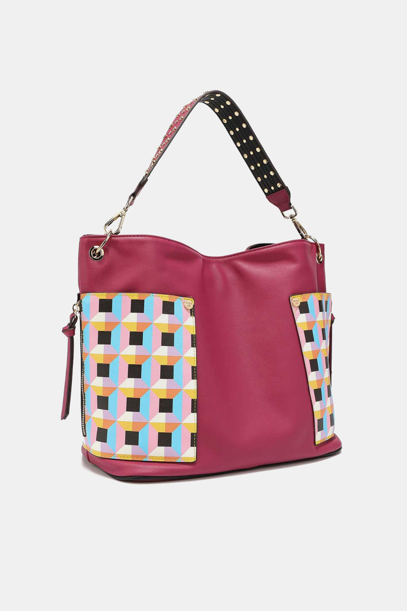 Women’s Three piece handbag set includes a Large Shoulder Bag, a Solid Bag, and a charming Heart Coin Pouch.