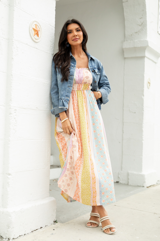 Lovingly Yours Multi Patchwork Print Midi Dress SALE