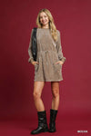 Mocha Velour Drawstring Mini Dress - Reef Love
