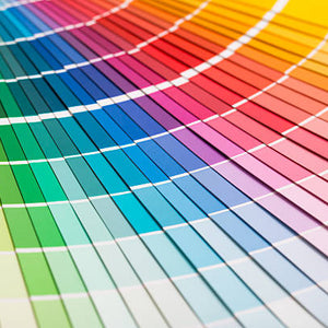Color swatch chart with a gradient of multicolors