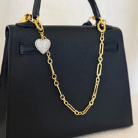 Sparkly Big Heart Handbag Charm