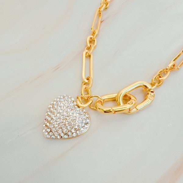 Sparkly Big Heart Handbag Charm