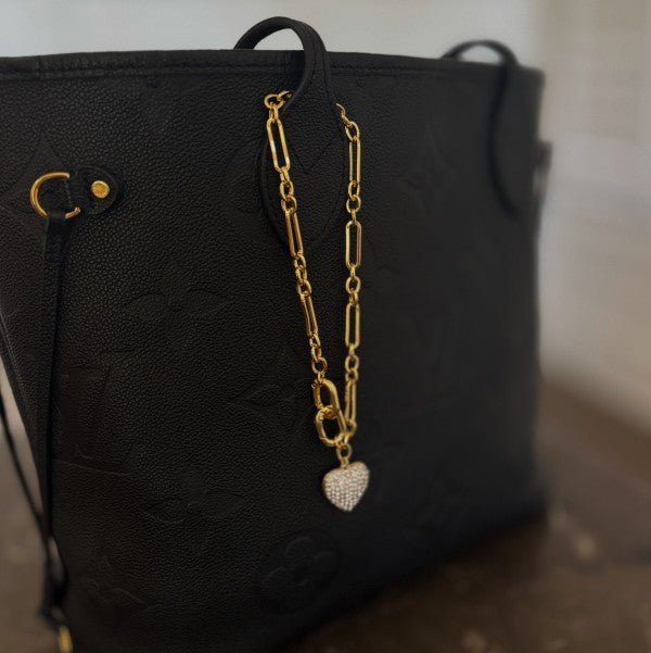 Sparkly Big Heart Handbag Charm