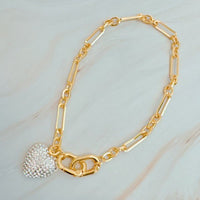 Sparkly Big Heart Handbag Charm