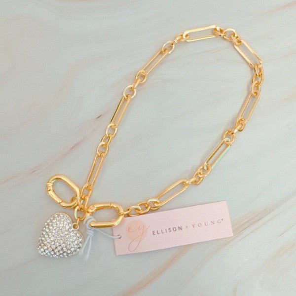 Sparkly Big Heart Handbag Charm