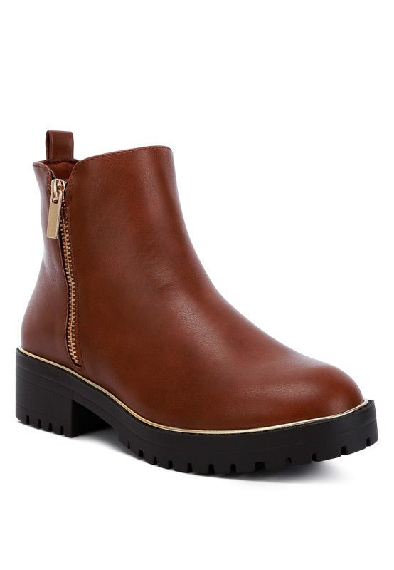Thorin Metallic Frame Block Heel Boots - Reef Love