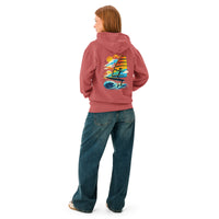 Windsurf Foil Classic Sunset Graphic Unisex Hoodie-perfect windsurfing, wing foiling, windsurf foil themed graphic t-shirt-custom Reef Love Design