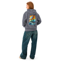 Windsurf Foil Classic Sunset Graphic Unisex Hoodie-perfect windsurfing, wing foiling, windsurf foil themed graphic t-shirt-custom Reef Love Design