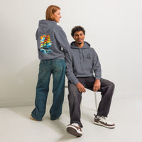 Windsurf Foil Classic Sunset Graphic Unisex Hoodie-perfect windsurfing, wing foiling, windsurf foil themed graphic t-shirt-custom Reef Love Design