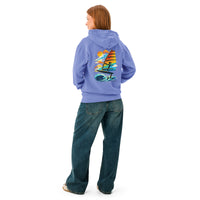 Windsurf Foil Classic Sunset Graphic Unisex Hoodie-perfect windsurfing, wing foiling, windsurf foil themed graphic t-shirt-custom Reef Love Design